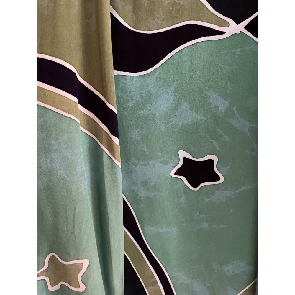 Tropical Batik Hawaii Kimono Cardigan Green Medium (8) - Picture 4 of 7